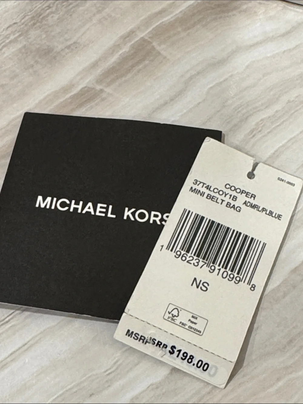 Michael Kors Bag Cooper Mini Belt Bag Logo Signature Blue Black Fanny Pack